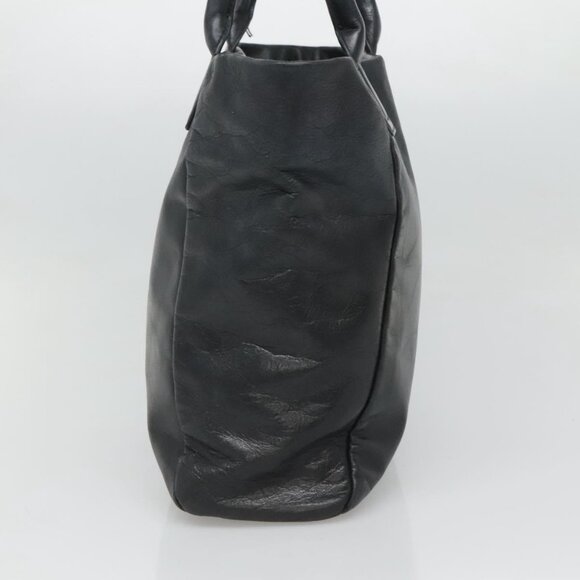 TORY BURCH Tote Bag Leather Black Gold Auth - Picture 5 of 16